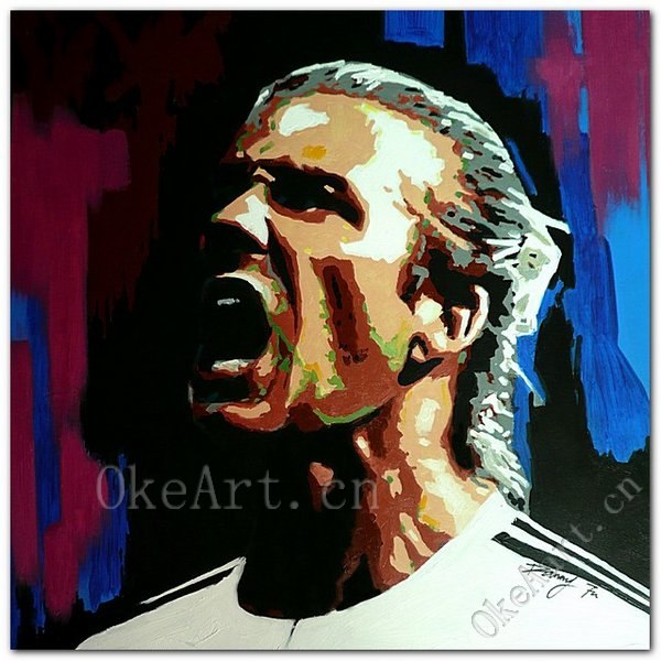 600x600 Hand Painted Modern Oil Painting On Canvas Football Player Ronaldo - Football Player Painting