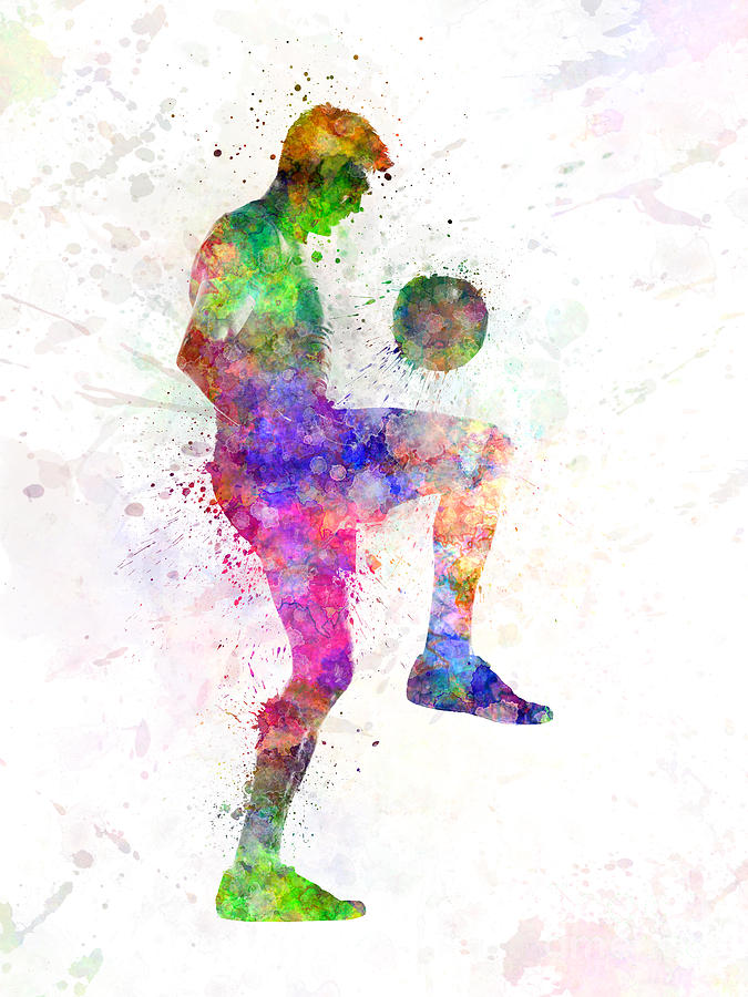 675x900 Man Soccer Football Player Painting By Pablo Romero - Football Player Painting