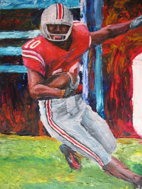 480x640 Ohio State Football - Football Player Painting