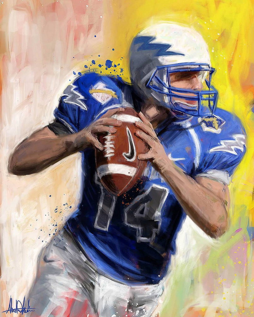 Football Player Painting at PaintingValley.com | Explore collection of ...