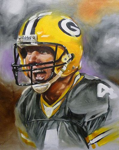 398x500 Football Player Painting By Damon Conklin Tattoonow - Football Player Painting