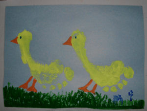 300x227 Easter - Footprint Painting