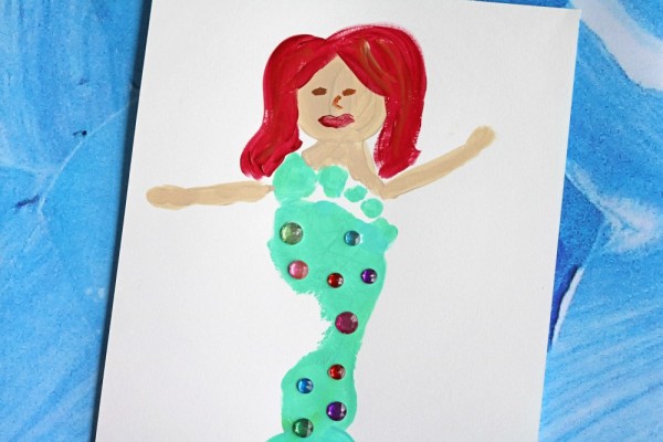 600x400 Footprint Mermaid Keepsake Idea Make And Takes - Footprint Painting
