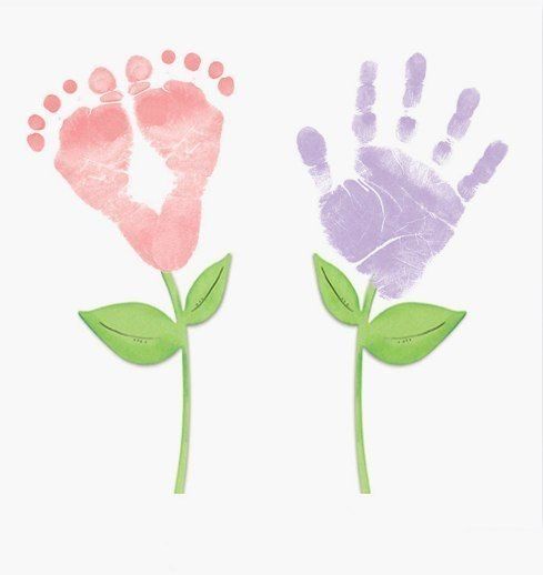 489x518 Handprint And Footprint Painting Spring - Footprint Painting