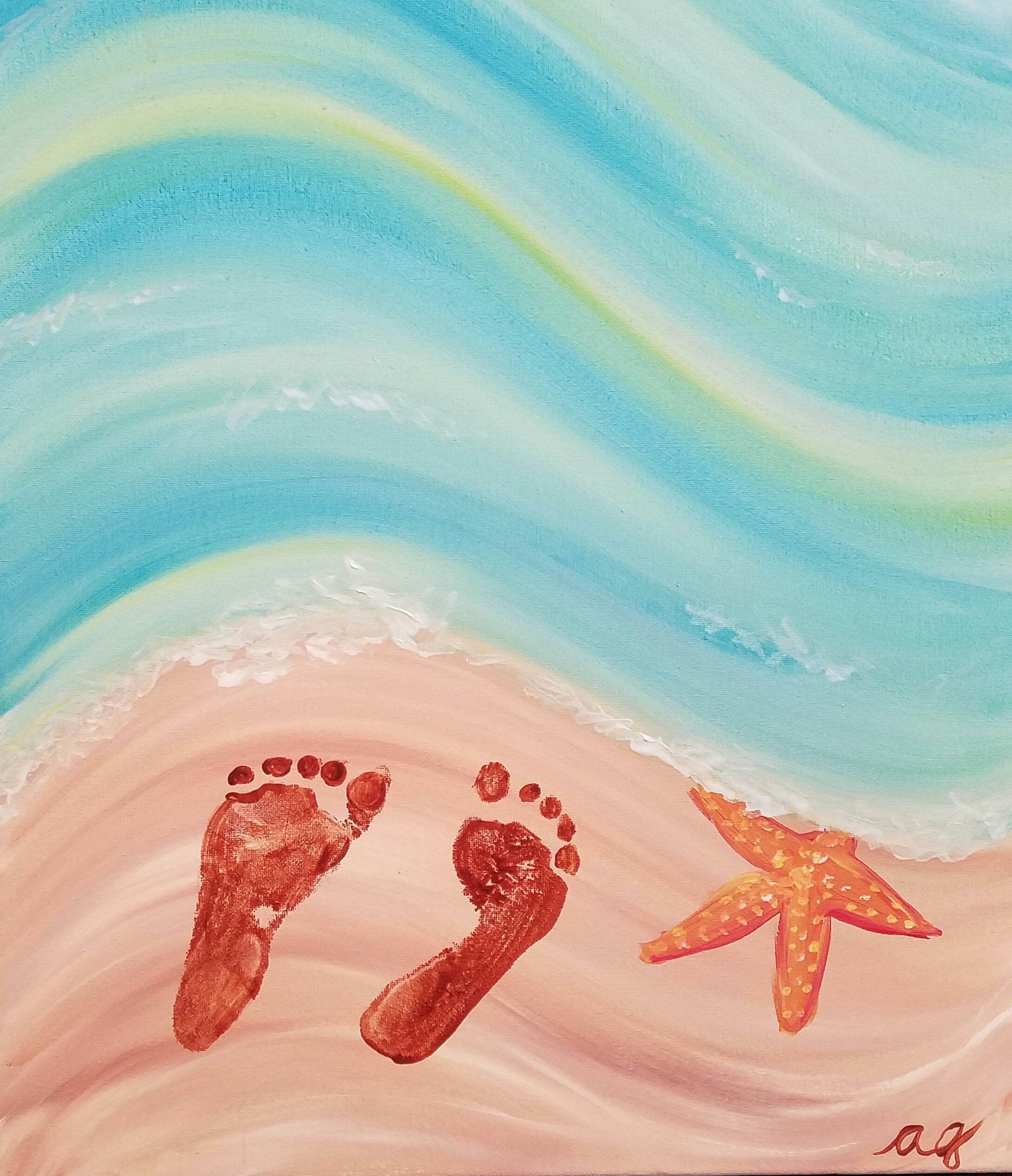 Footprints In The Sand Painting at Explore