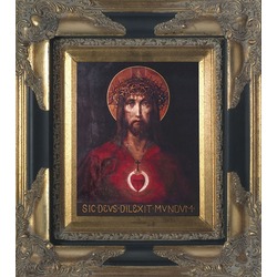 250x250 For God So Loved The World On Canvas W Ornate Black And Gold - For God So Loved The World Painting