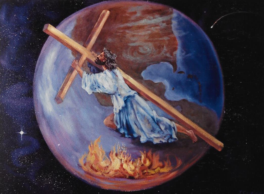 1044x768 Other Christian Paintings Gentle Shepherd Ministries - For God So Loved The World Painting