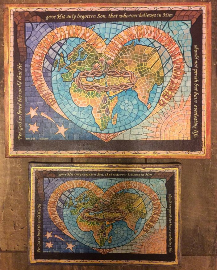 703x875 Painted Canvas - For God So Loved The World Painting