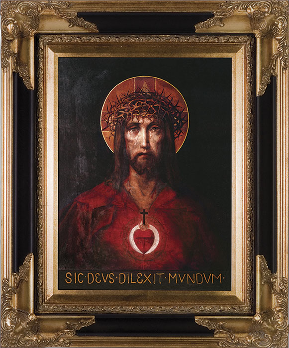 581x700 Sacred Heart Of Jesus Museum Framed Art Courageous Priest - For God So Loved The World Painting