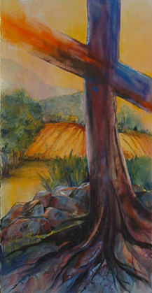 217x419 Watercolor And Mixed Media Paintings By Artist Mary Redman Emerson. - For God So Loved The World Painting