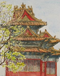 236x300 Forbidden City Beijing Painting By Ruth Greenlaw - Forbidden City Painting