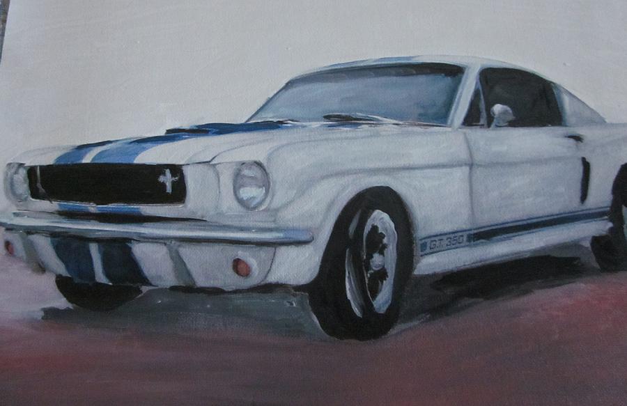 900x583 65 Ford Mustang Painting By David Poyant - Ford Mustang Painting