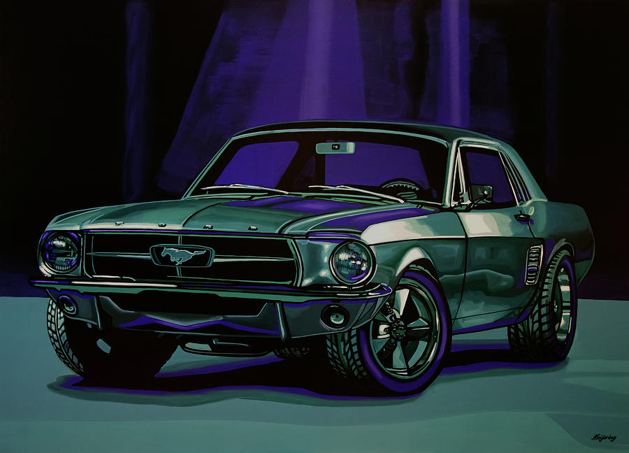 900x648 Ford Mustang 1967 Painting Painting By Paul Meijering - Ford Mustang Painting