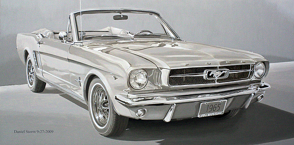 600x297 1965 Ford Mustang Painting By Daniel Storm - Ford Mustang Painting