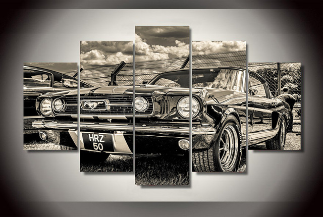 640x430 Hd Printed 1965 Ford Mustang Painting Canvas Print Room Decor - Ford Mustang Painting