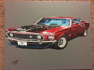 300x225 1969 Ford Mustang Car Painting 8 X 10 Signed Art Prints. 1 20 - Ford Mustang Painting