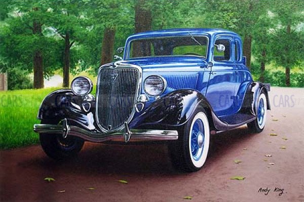 600x399 1934 Ford Coupe Oil Painting - Ford Painting