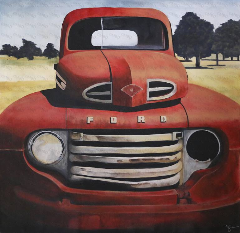 770x747 Saatchi Art Antique Ford Painting By Jolene Dames - Ford Painting