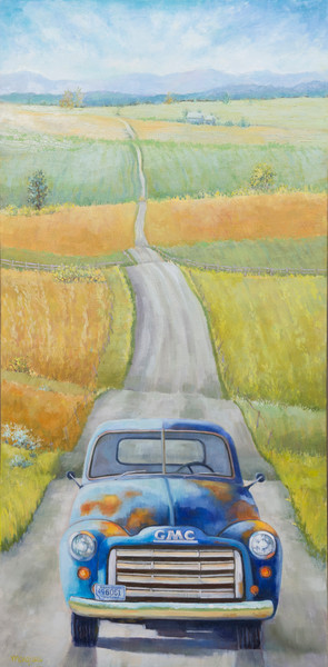 295x600 Vintage Truck Paintings, Rusted Old Pickups, Ford, Chevy, Trucks - Ford Truck Painting