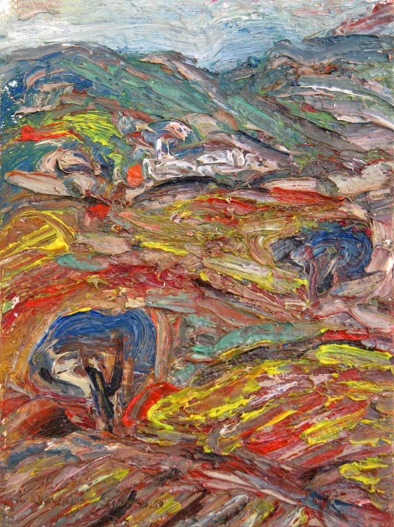 770x1031 Saatchi Art Landscape With Two Trees In The Foreground - Foreground Of A Painting