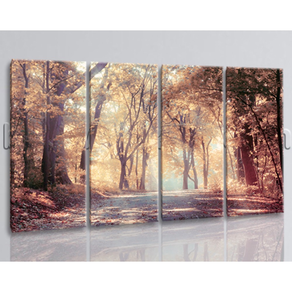 1000x1000 Oversized Nature Landscape Forest Canvas Art Wall Tetraptych - Forest Canvas Painting