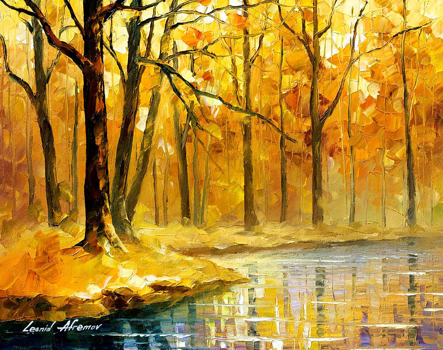 900x710 Stream In The Forest - Forest Canvas Painting