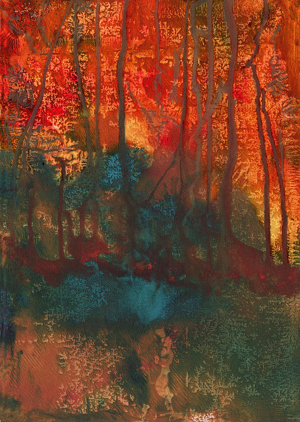 601x846 Forest Fire Painting By Anneke Hut - Forest Fire Painting
