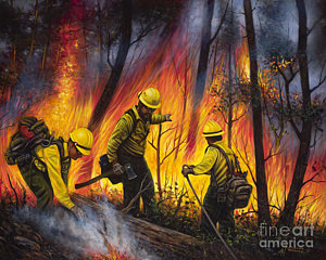 300x240 Forest Fire Paintings Fine Art America - Forest Fire Painting