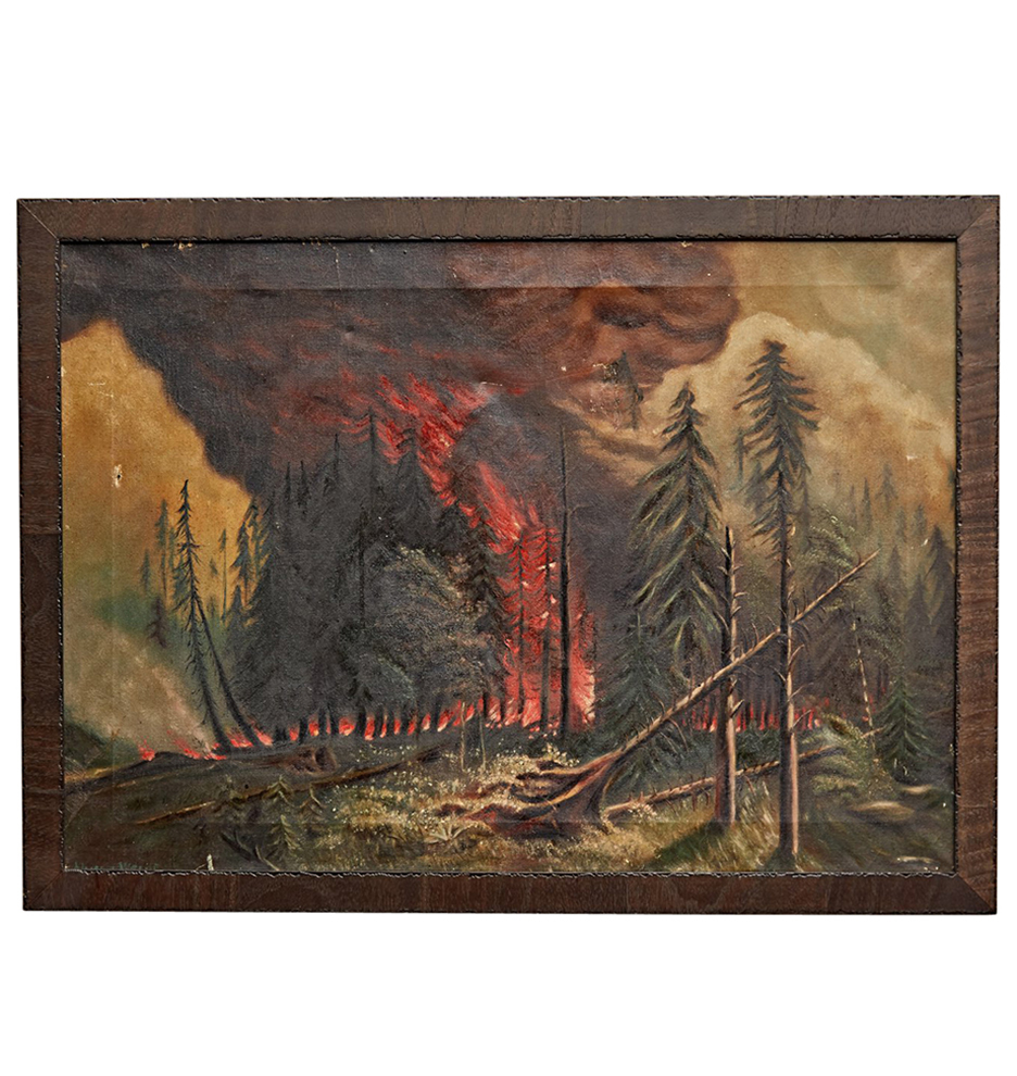 936x990 Framed Forest Fire Painting Rejuvenation - Forest Fire Painting