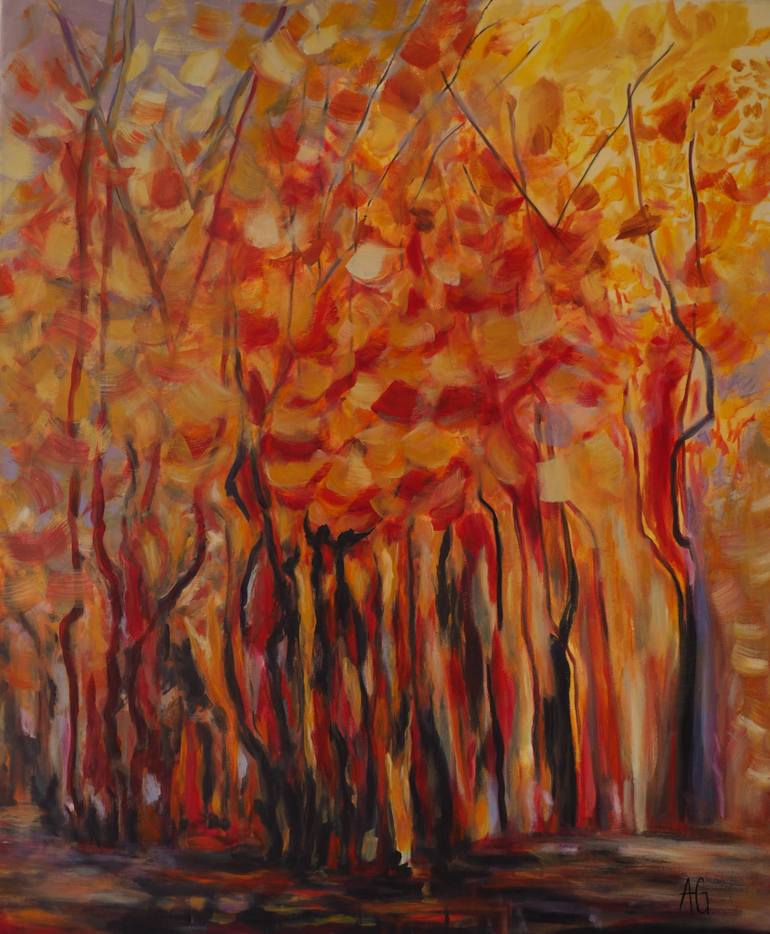 Forest Fire Painting at PaintingValley.com | Explore collection of ...