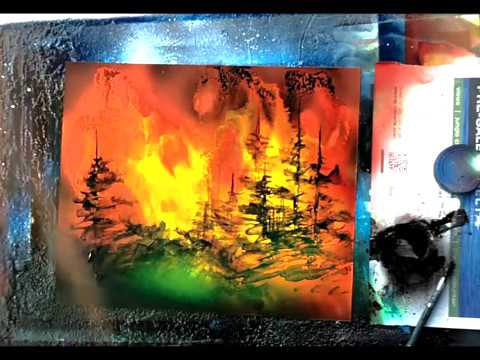480x360 Spray Paint Forest Fire, Spray Wave, Landscapes, Waterfalls - Forest Fire Painting