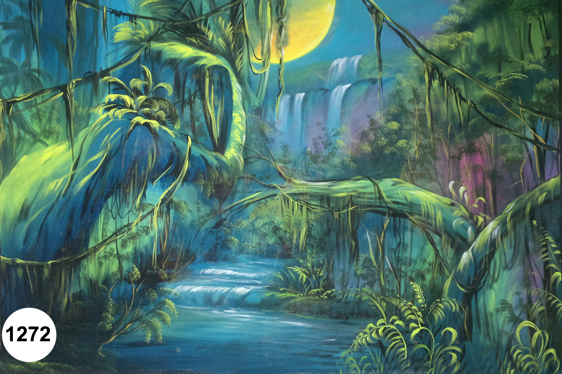 1800x1200 Forest Landscape, Fluorescent Painting Glow In Dark, Uv Glow 1272 - Forest Landscape Painting