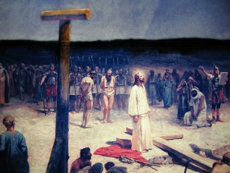 475x356 Close Up Of The Crucifixion - Forest Lawn Painting