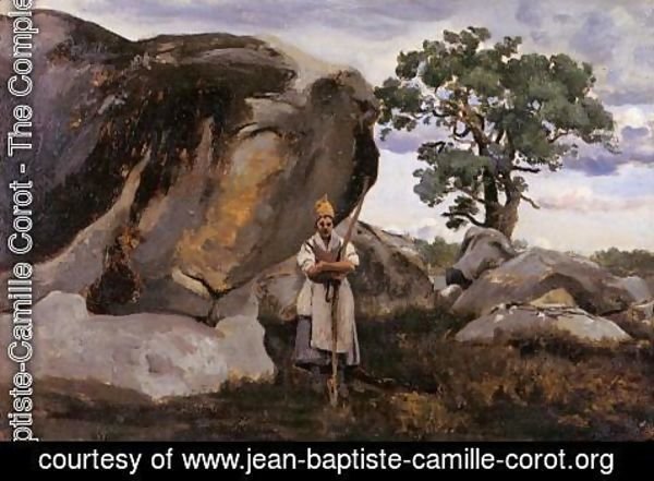 600x441 Jean Baptiste Camille Corot - Forest Of Fontainebleau Painting