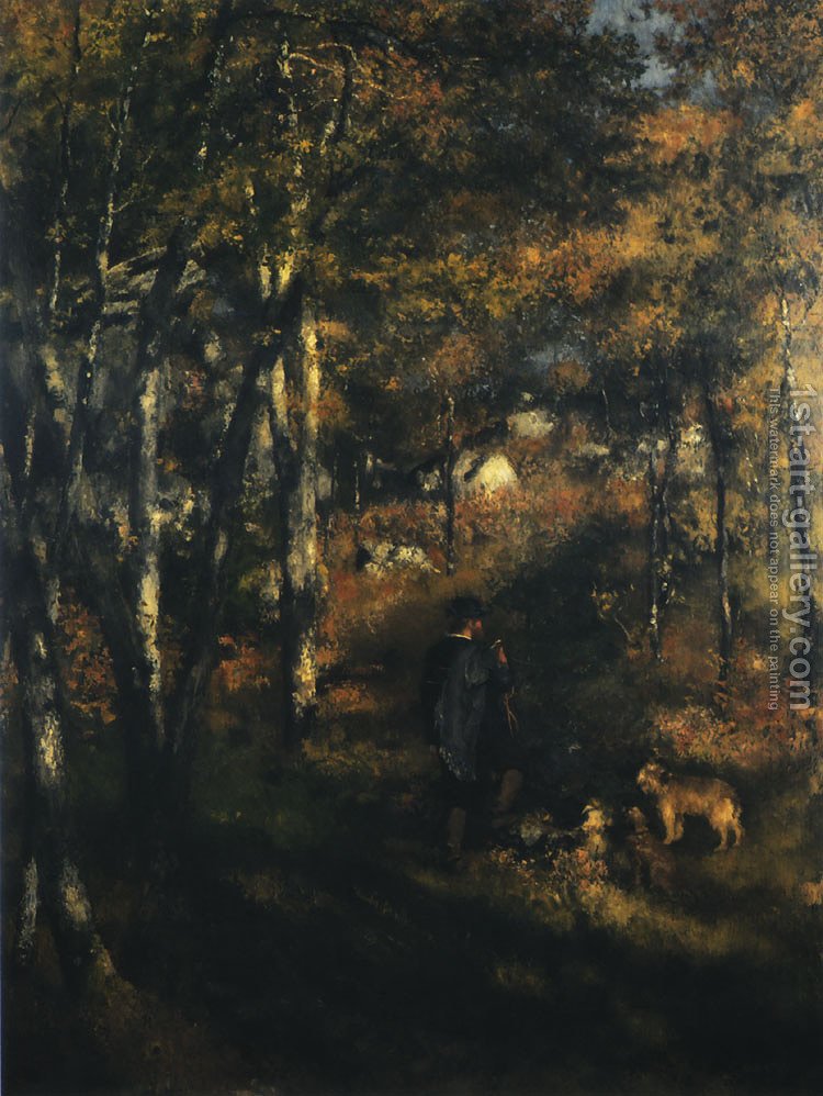 750x998 Jules Le Coeur In The Forest Of Fontainebleau Pierre Auguste - Forest Of Fontainebleau Painting