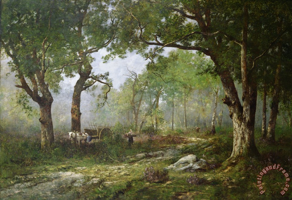 960x658 Leon Richet The Forest Of Fontainebleau Painting - Forest Of Fontainebleau Painting