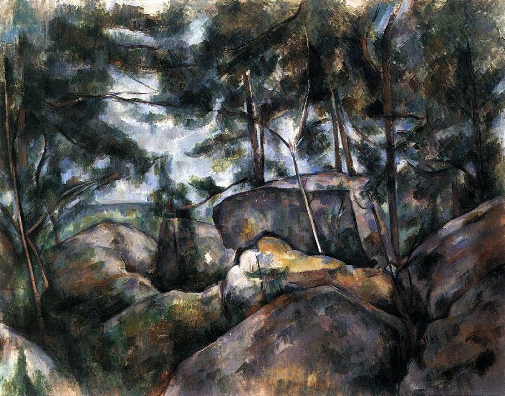 1000x785 Rocks - Forest Of Fontainebleau Painting
