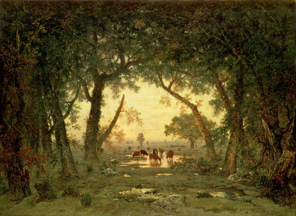 600x439 The Forest - Forest Of Fontainebleau Painting