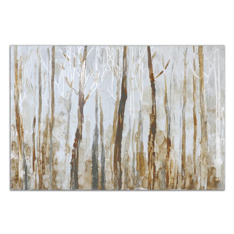 800x800 Oversized Abstract Forest Painting Wall Art - Forest Painting Abstract