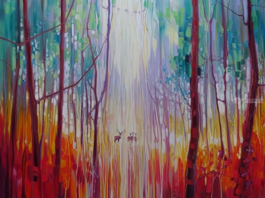 850x635 They Know - Forest Painting Abstract