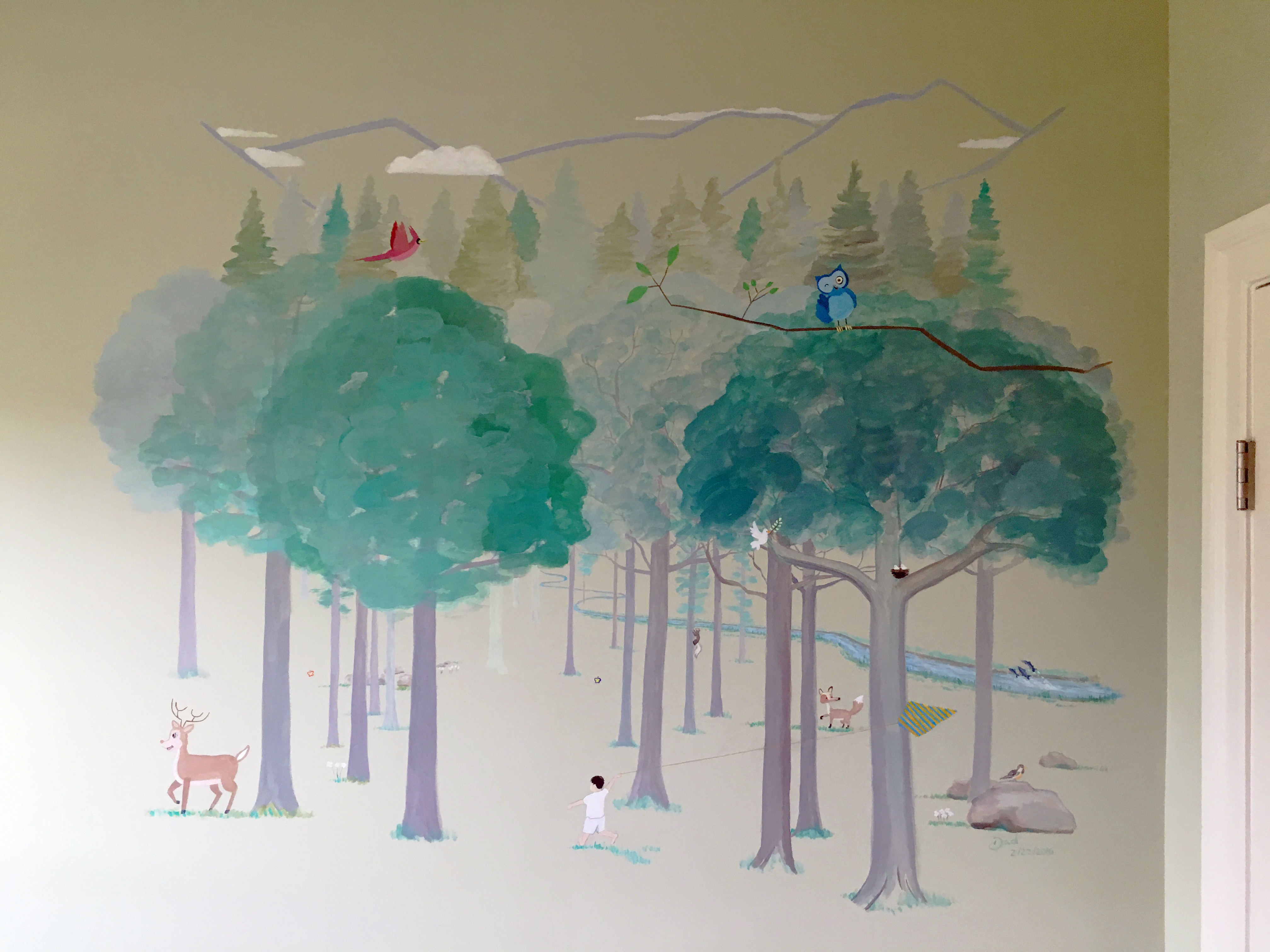 4032x3024 Forest Friends Mural Fine Artist - Forest Painting For Kids