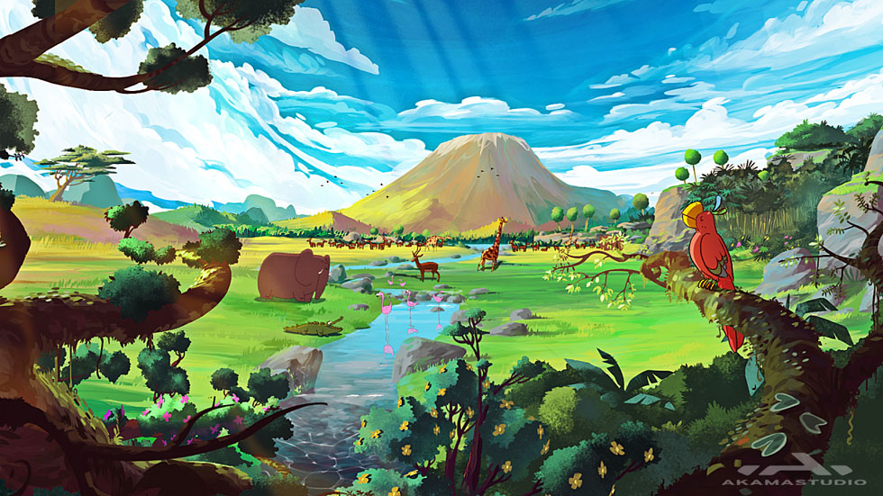 980x551 Mind Blowing Forest In Vibrant Colors - Forest Painting For Kids