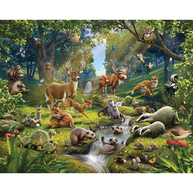 800x800 Walltastic 3d Licensed Kids Wallpaper Thomas Amp Friends Kiddies - Forest Painting For Kids