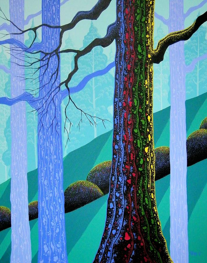 711x900 Neon Forest Painting By Larissa Holt - Forest Painting Images