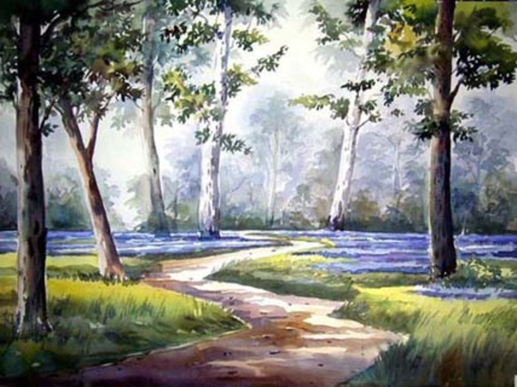 1024x766 Forest Path Samiran Sarkar - Forest Path Painting