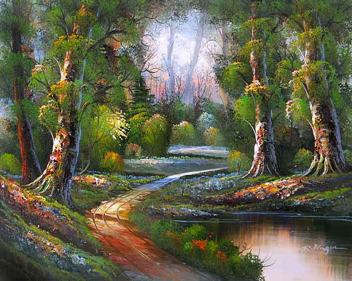 709x567 Forest Path - Forest Path Painting