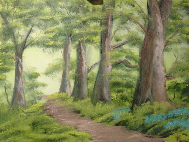 640x480 Oil Painting Charlie's Page - Forest Path Painting