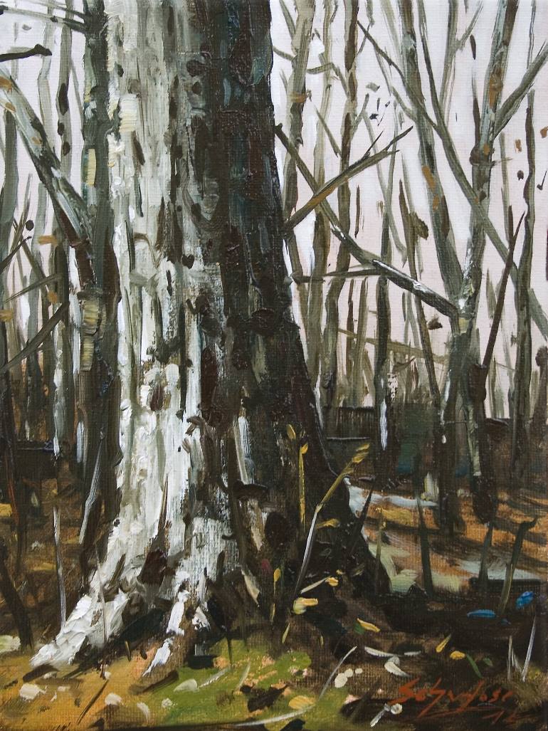 770x1027 Saatchi Art Kassel Forest Scene I Painting By Ralf Scherfose - Forest Scene Painting