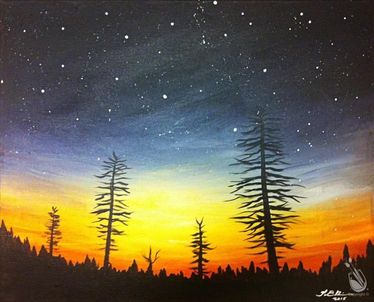 Forest Silhouette Painting at PaintingValley.com | Explore collection ...