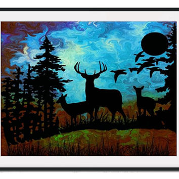354x354 Best Abstract Silhouette Paintings Products On Wanelo - Forest Silhouette Painting